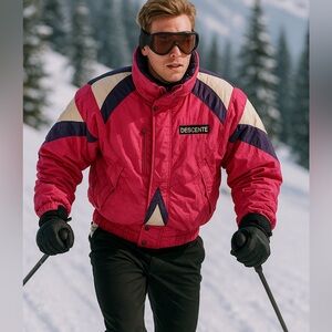 Vtg Descente Swiss Ski Team 90s Small Snowboard Jacket Pink‎ Purple Entrant SC